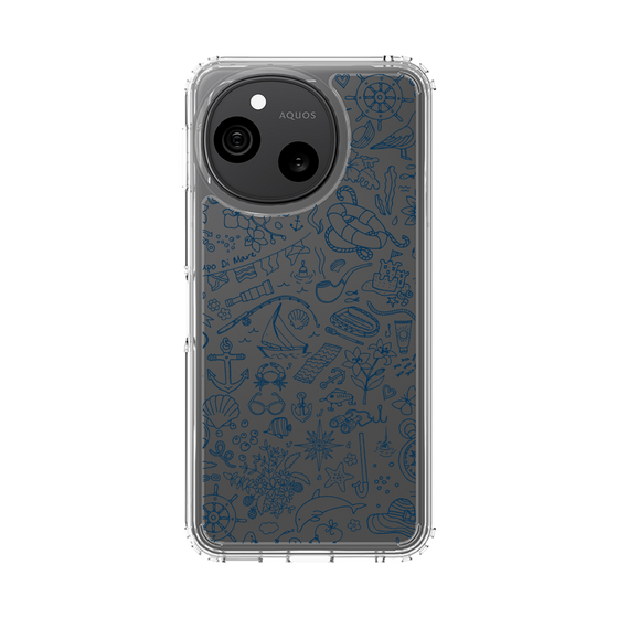 スリムプロテクションケース［ SINA COVA - マリン線画 - Navy ］