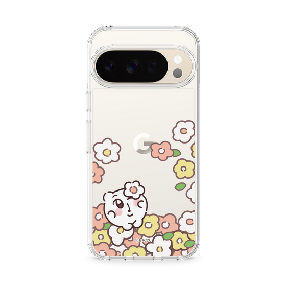 スリムプロテクションケース［ ちみたん - お花畑 - クリア ］