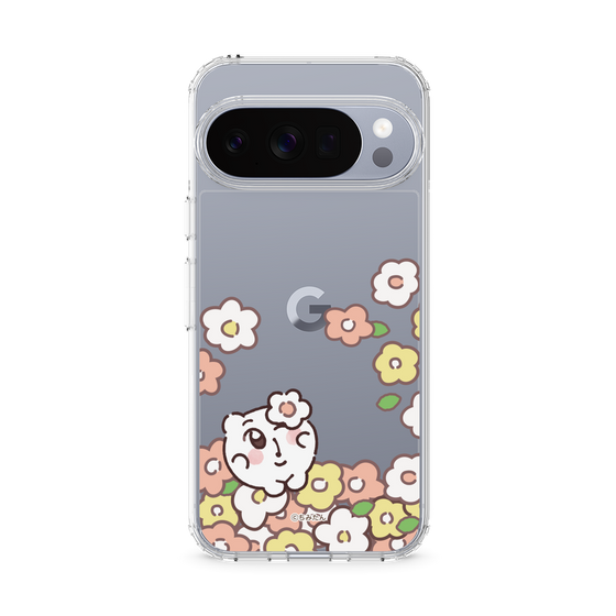スリムプロテクションケース［ ちみたん - お花畑 - クリア ］