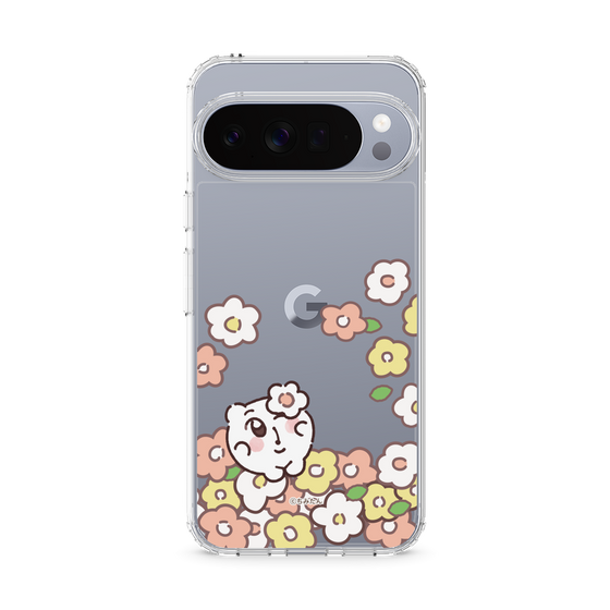 スリムプロテクションケース［ ちみたん - お花畑 - クリア ］