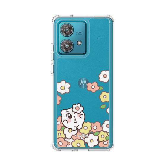 スリムプロテクションケース［ ちみたん - お花畑 - クリア ］