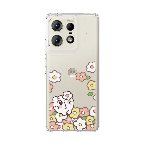スリムプロテクションケース［ ちみたん - お花畑 - クリア ］