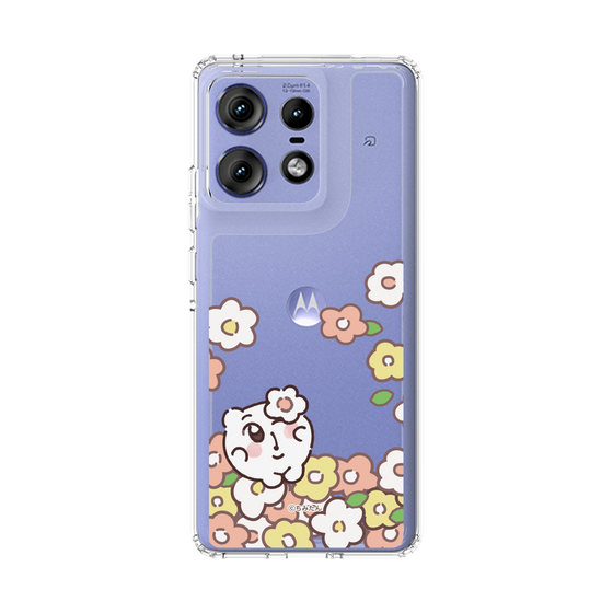 スリムプロテクションケース［ ちみたん - お花畑 - クリア ］