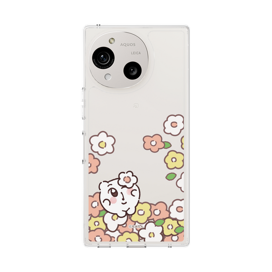 スリムプロテクションケース［ ちみたん - お花畑 - クリア ］