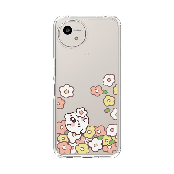 スリムプロテクションケース［ ちみたん - お花畑 - クリア ］