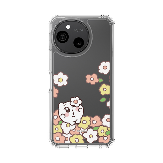 スリムプロテクションケース［ ちみたん - お花畑 - クリア ］