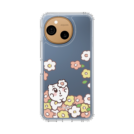 スリムプロテクションケース［ ちみたん - お花畑 - クリア ］