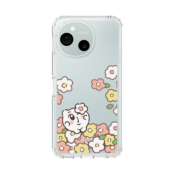 スリムプロテクションケース［ ちみたん - お花畑 - クリア ］