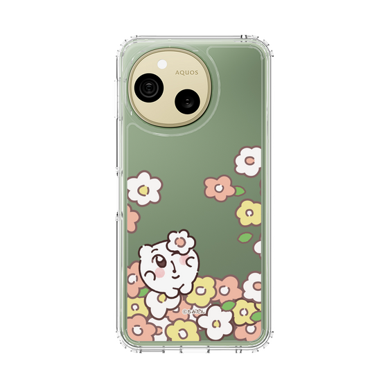 スリムプロテクションケース［ ちみたん - お花畑 - クリア ］