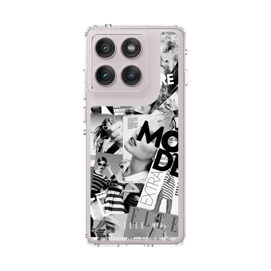 スリムプロテクションケース［ ELLE - マガジン- モノクロ ］