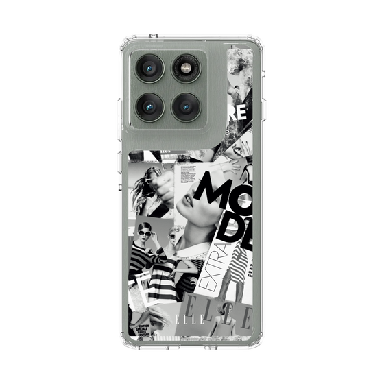 スリムプロテクションケース［ ELLE - マガジン- モノクロ ］