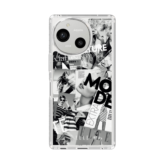 スリムプロテクションケース［ ELLE - マガジン- モノクロ ］