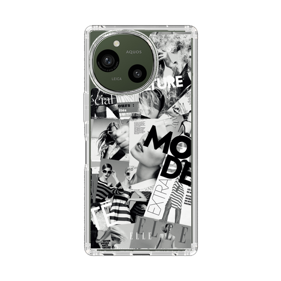 スリムプロテクションケース［ ELLE - マガジン- モノクロ ］