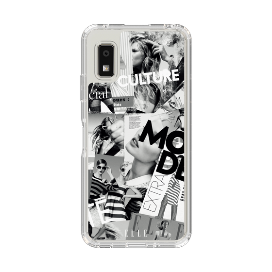 スリムプロテクションケース［ ELLE - マガジン- モノクロ ］