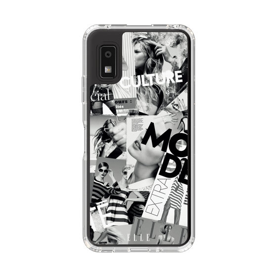 スリムプロテクションケース［ ELLE - マガジン- モノクロ ］