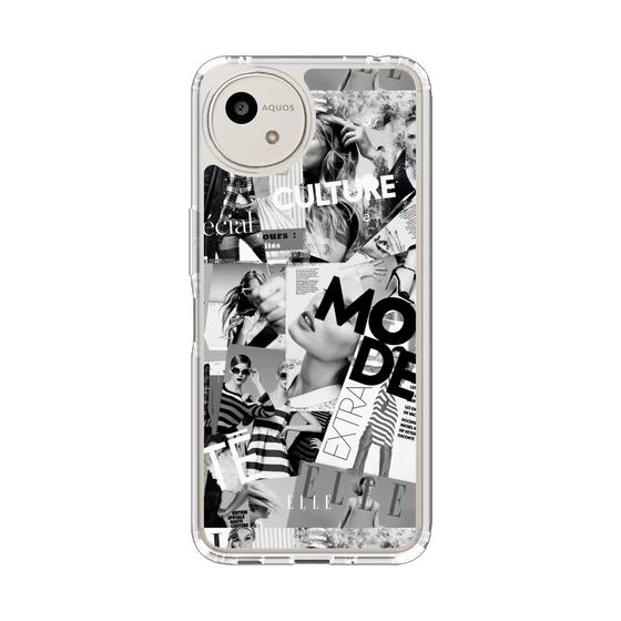 スリムプロテクションケース［ ELLE - マガジン- モノクロ ］