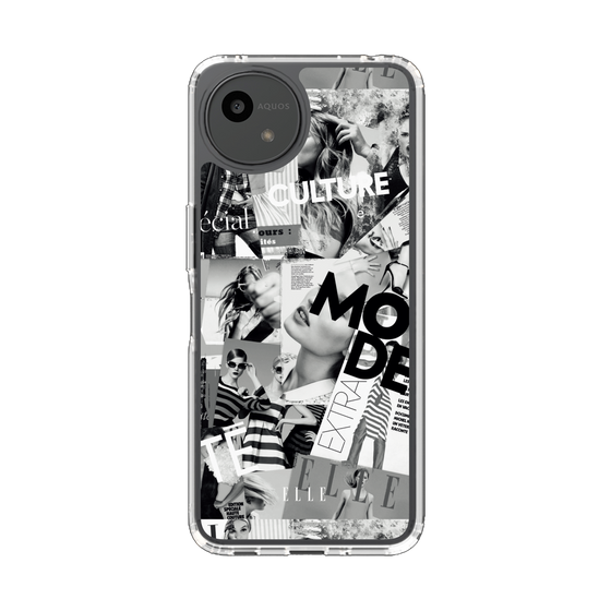 スリムプロテクションケース［ ELLE - マガジン- モノクロ ］