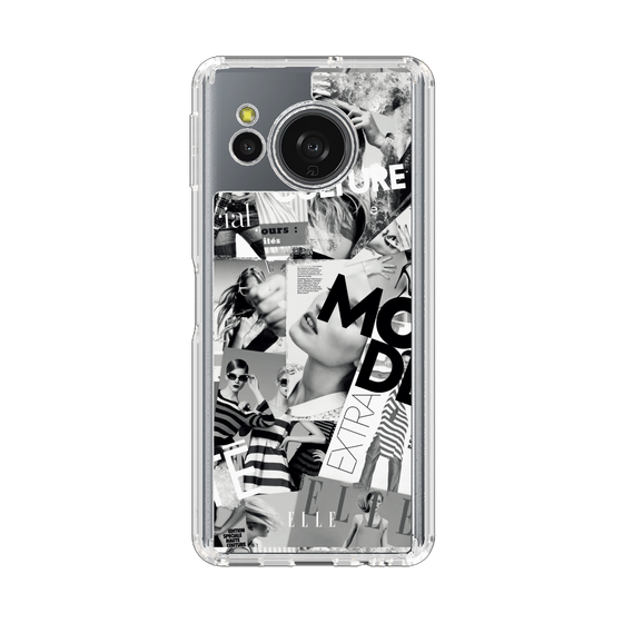 スリムプロテクションケース［ ELLE - マガジン- モノクロ ］