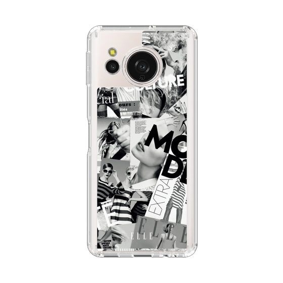 スリムプロテクションケース［ ELLE - マガジン- モノクロ ］