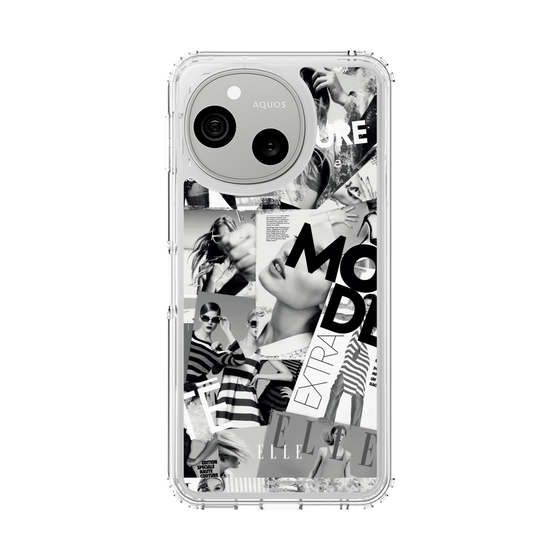 スリムプロテクションケース［ ELLE - マガジン- モノクロ ］