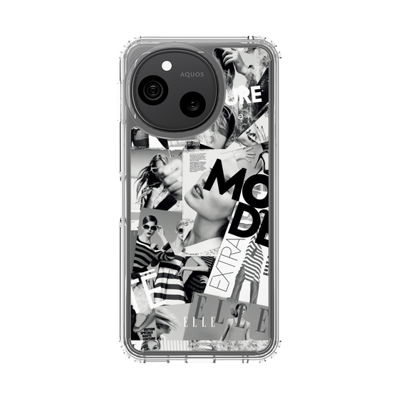 スリムプロテクションケース［ ELLE - マガジン- モノクロ ］