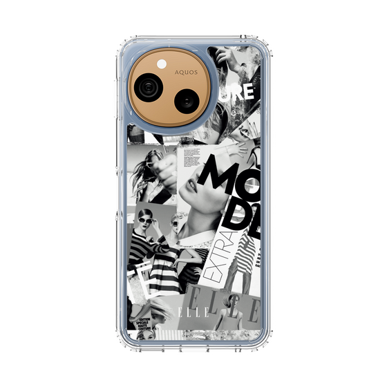 スリムプロテクションケース［ ELLE - マガジン- モノクロ ］