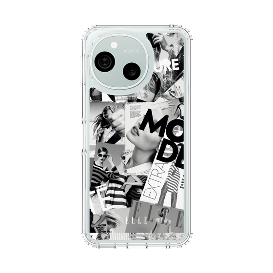 スリムプロテクションケース［ ELLE - マガジン- モノクロ ］