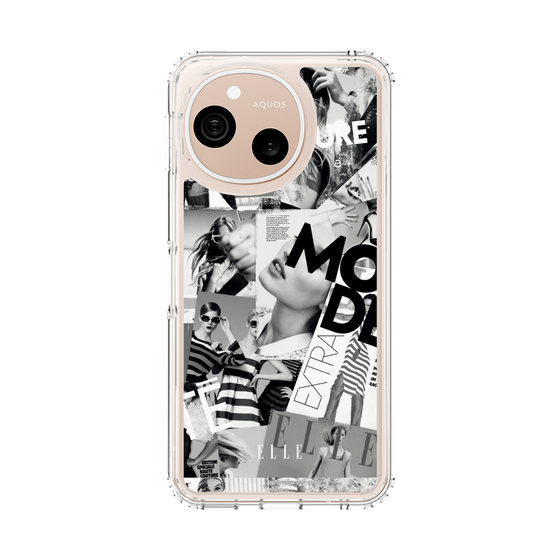 スリムプロテクションケース［ ELLE - マガジン- モノクロ ］