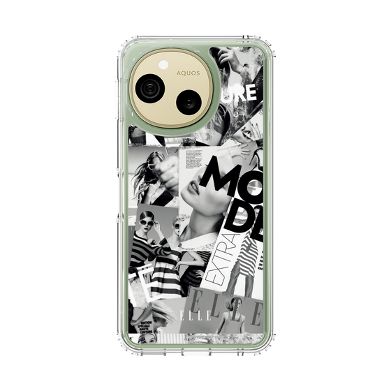 スリムプロテクションケース［ ELLE - マガジン- モノクロ ］