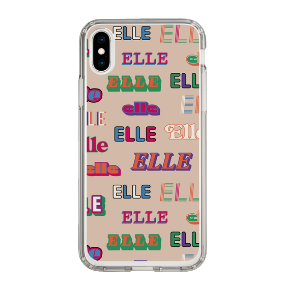 スリムプロテクションケース［ ELLE - ミックスロゴ ］