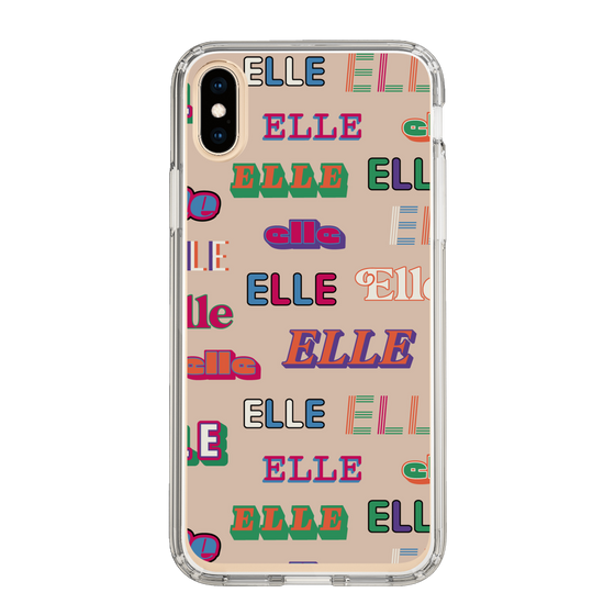 スリムプロテクションケース［ ELLE - ミックスロゴ ］