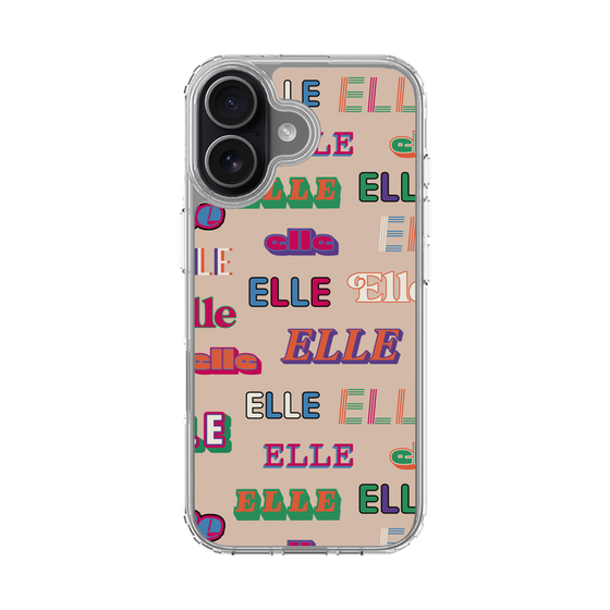 スリムプロテクションケース［ ELLE - ミックスロゴ ］