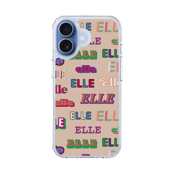 スリムプロテクションケース［ ELLE - ミックスロゴ ］