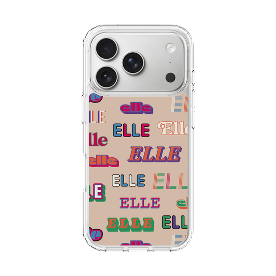 スリムプロテクションケース［ ELLE - ミックスロゴ ］