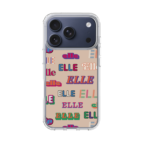 スリムプロテクションケース［ ELLE - ミックスロゴ ］