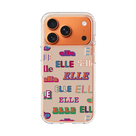 スリムプロテクションケース［ ELLE - ミックスロゴ ］
