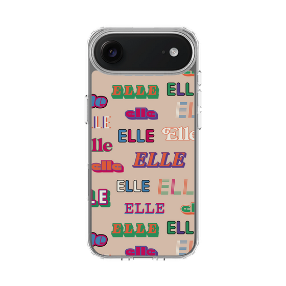 スリムプロテクションケース［ ELLE - ミックスロゴ ］