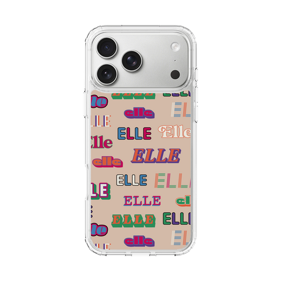 スリムプロテクションケース［ ELLE - ミックスロゴ ］