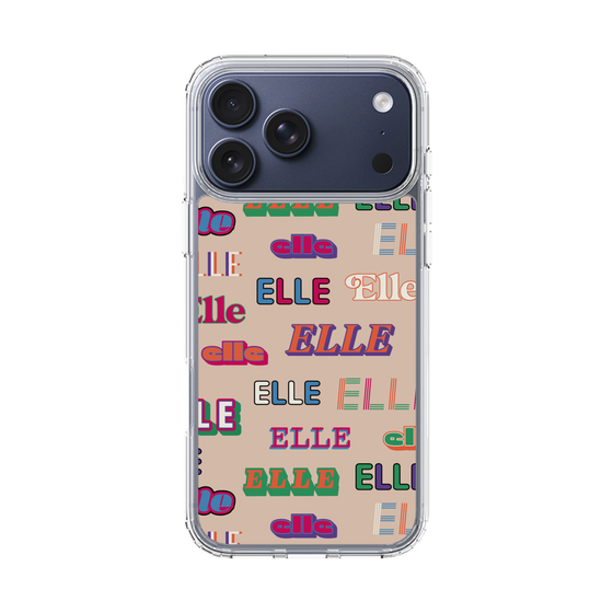 スリムプロテクションケース［ ELLE - ミックスロゴ ］