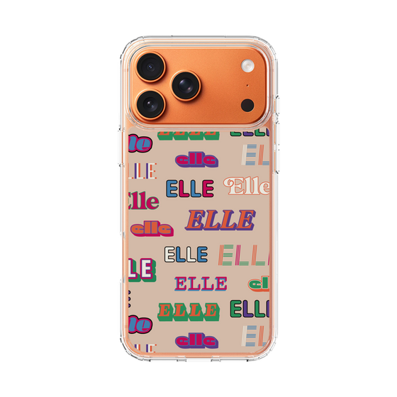 スリムプロテクションケース［ ELLE - ミックスロゴ ］