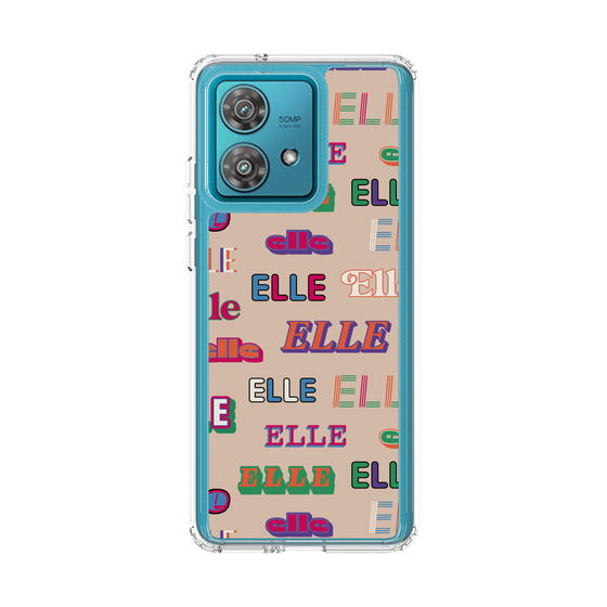 スリムプロテクションケース［ ELLE - ミックスロゴ ］