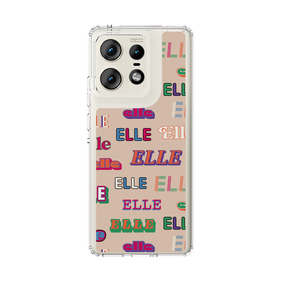 スリムプロテクションケース［ ELLE - ミックスロゴ ］