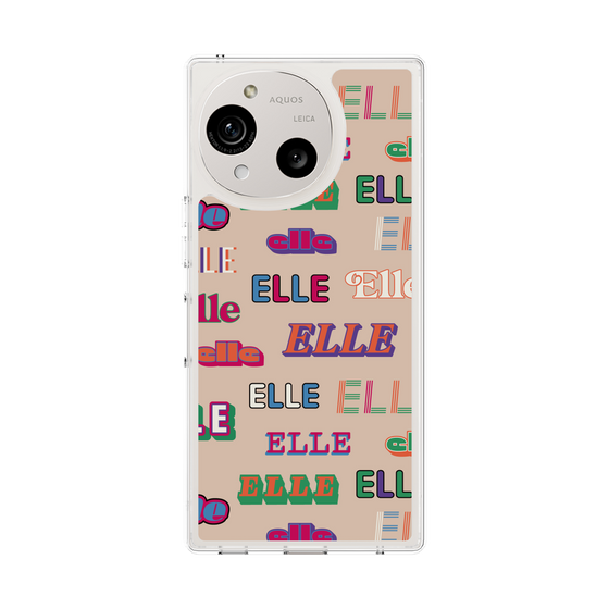 スリムプロテクションケース［ ELLE - ミックスロゴ ］