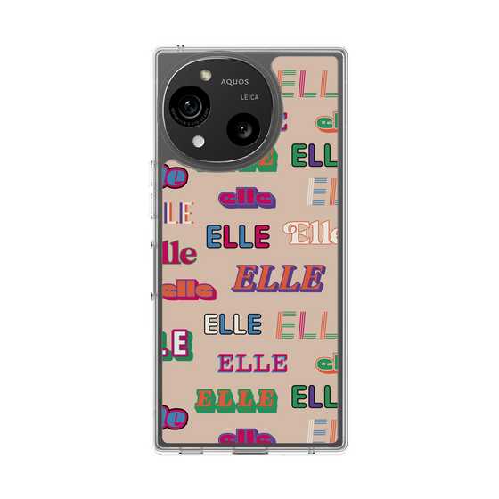 スリムプロテクションケース［ ELLE - ミックスロゴ ］