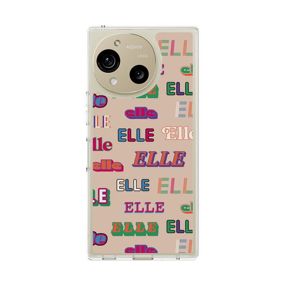 スリムプロテクションケース［ ELLE - ミックスロゴ ］