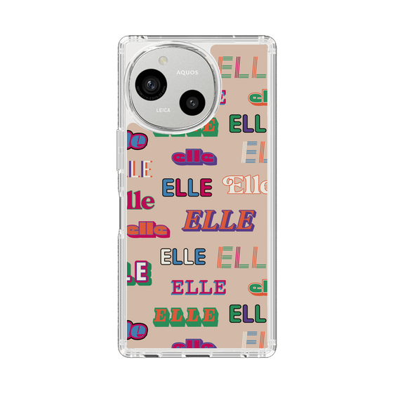 スリムプロテクションケース［ ELLE - ミックスロゴ ］