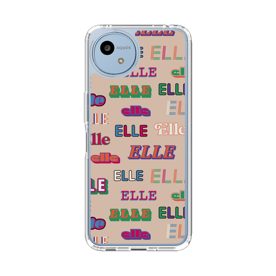 スリムプロテクションケース［ ELLE - ミックスロゴ ］