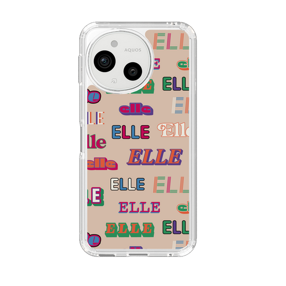 スリムプロテクションケース［ ELLE - ミックスロゴ ］