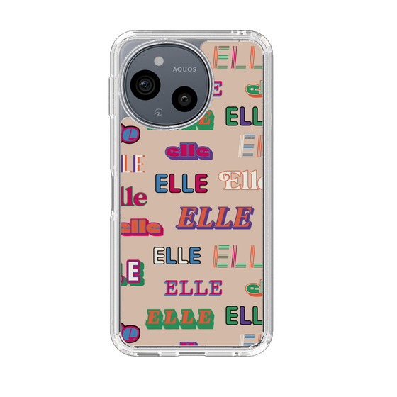 スリムプロテクションケース［ ELLE - ミックスロゴ ］