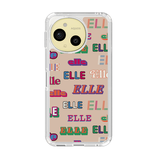 スリムプロテクションケース［ ELLE - ミックスロゴ ］